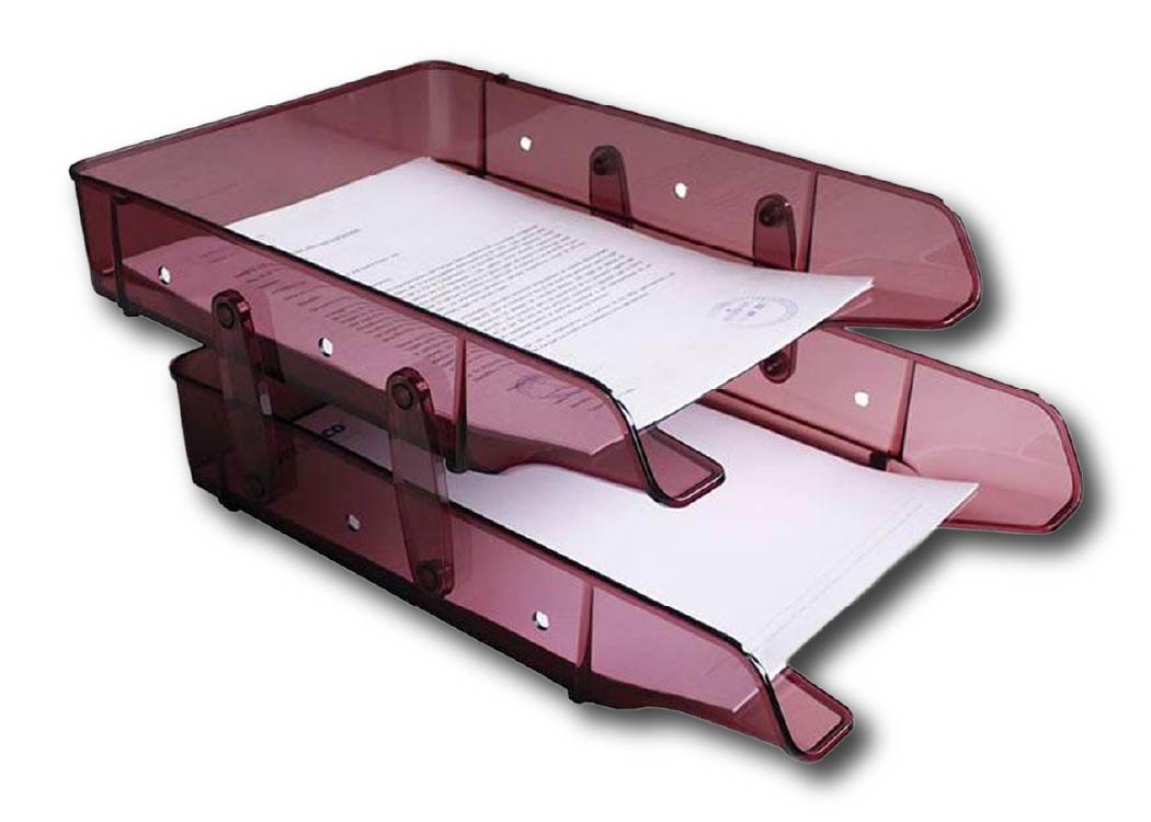 PAPELERA DE ESCRITORIO PLASTICA 2 TRAMOS PREMIUM TOPACIO